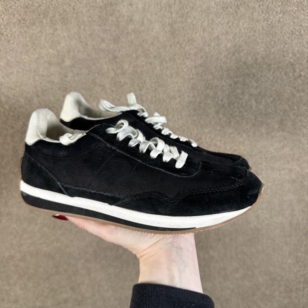 Madewell MWL Shoes Womens Size 6 Black White Suede Lace Up Casual Sneakers